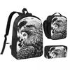 Eagle Backpack Boys Girls BookBag School Bag Shoulder Bags 3ps Insulated Lunch Bag Pencil Case