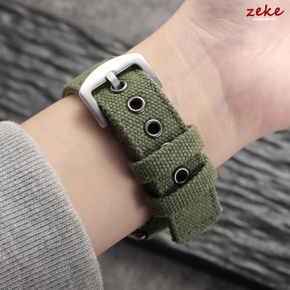 Canvas Watch Band 20mm 22mm 22mm Bracelet for Seiko Army Green Military Sports Strap for Men Women Wristband Belt Accessories