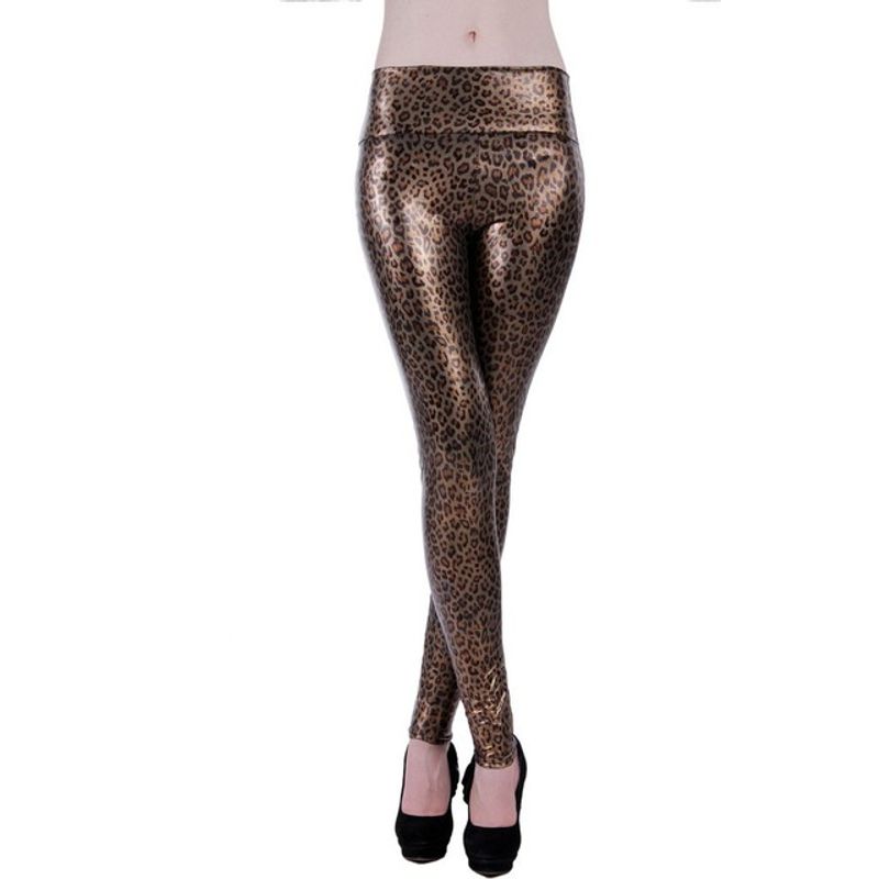 

Snake-like Leopard High Waist Leggings leopard One Size