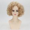 Light Golden Wig with Bangs Natural Blonde Hair for Women Short curly Synthetic Fluffy Wigs Daily Party Cosplay Heat Resistant Fibre