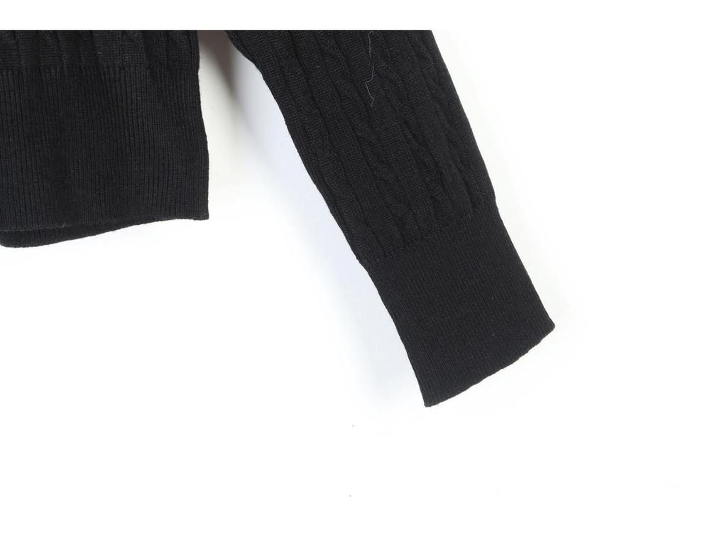 2024 Autumn/Winter Slim Fit Camellia Embroidered Long Sleeve Knit Cardigan for Women