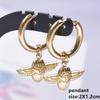 Gold Color Animal Pendant Earring Cute Sea Turtle Fish Tail Crab Stainless Steel Hoop Earrings for Women Men Accessories Jewelry
