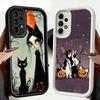 Phone Case for Samsung Galaxy A17 A16 A15 A14 A13 Black Cat Witch Aesthetics A56 A36 A26 A55 A35 A25 A54 A34 A24 A53 A33 A23 A07