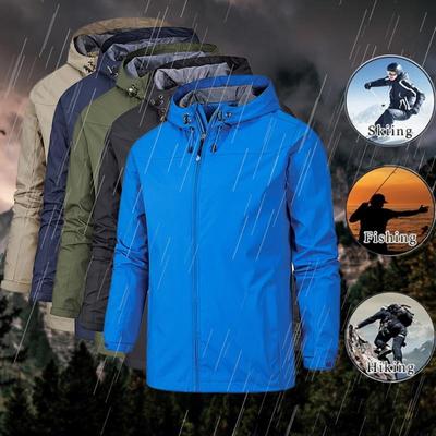 Men Spring Autumn Waterproof Thin Jackets Outdoors Hiking Mountaineering Fishing Jacket Windbreaker Sports Hoodies