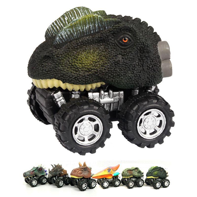Set Of 6 Dinosaur Model Boomerang Cars Vibrant Mini Toy Gift For Kids
