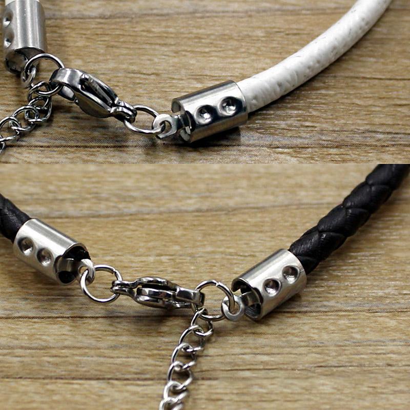 50 Pcs Stainless Steel Leather Cord Clasp End Clasps Crimp Bead Connectors For Jewelry Making Findings DIY Accessories Supplies