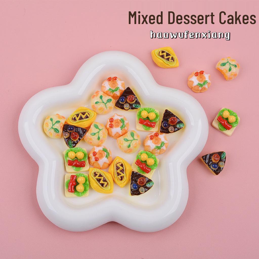 Miniature DIY Resin French Fries & Hamburger Toy Accessories for Phone Cases and Magnets.