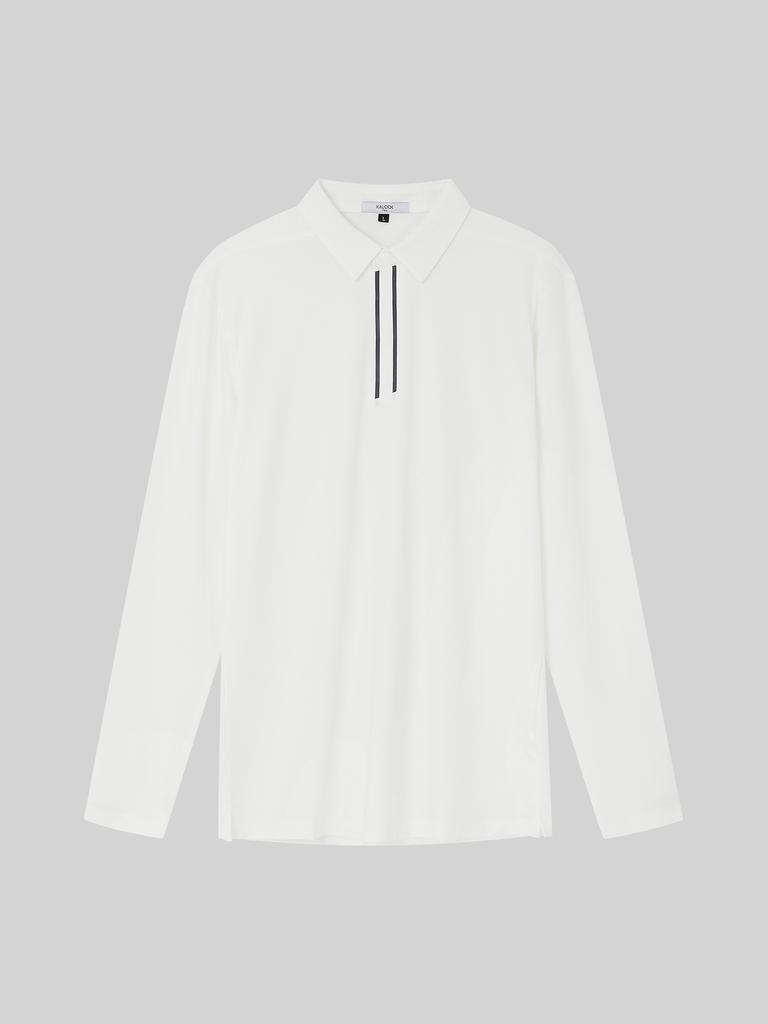 IKALOOK Life & Sports Collared Long Sleeve T-Shirt Ctee111
