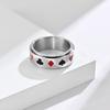 Europe and America Cross Border Playing Card Titanium Steel Ring Men Personalized Hip Hop Rotatable Decompression Ring Stainless Steel Ornament