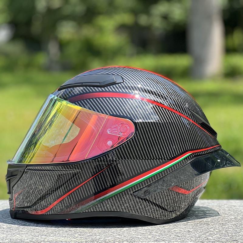 Black Red Trajectory Helmet Single Visor Racing Season Safety Helmet Casco Casque Big Spoiler Men And Women Motorcycle Helmet