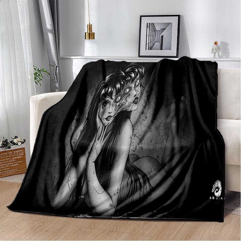 Horror Junji Ito Tomie Kawakami Ghost cartoon Soft Blankets,Throw Blanket Comfortable Blanket for Picnic Beds Sofa Home Bedroom