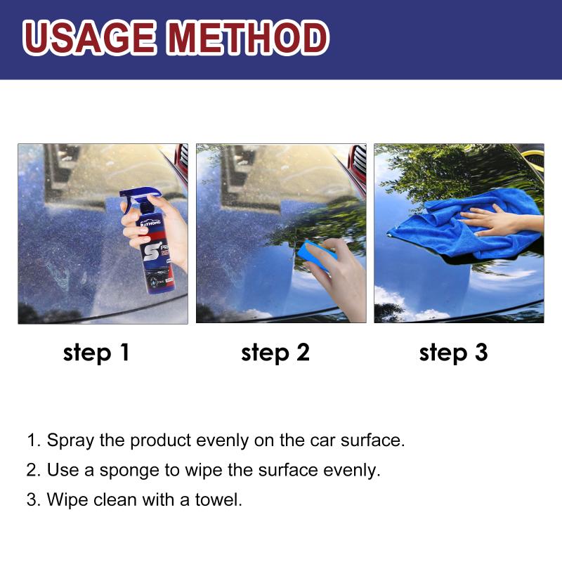 Car Plastic Parts Refurbish Agent 3 In Ceramic Coating Spray Deep Shine Fast Acting Auto Detailing Surface Cleaner