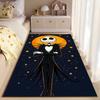 Halloween Movie Area Rug, Jack Skellington Nightmare Before Christmas Moon Stars Print, Spooky Gothic Decor, Non-Slip Mat