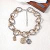 Personality Trend Women's Badge Design Fashion Necklace Geometric O-Shaped Interlocking Casual Versatile