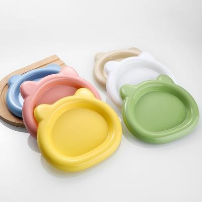 Bunte Plastik PP Katzen Näpfe Kleiner Bär Kuchenplatte Kätzchen Schale Ins Niedliche Katzen Futter Schale für Welpen Katze