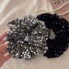 Black and Silver Elastic Hair Tie Sequin Party Hair Accessories Elegant Ponytail Holder  for Women