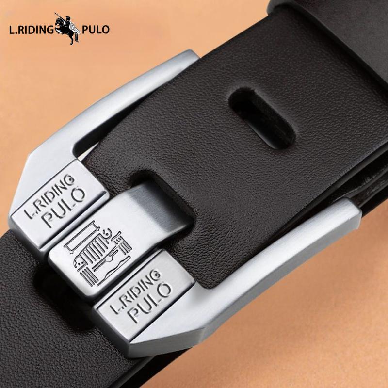 Pánský kožený opasek Čistá kůže S kolíčkovou sponou Pánský džínový Jednoduchý Retro Ležérní Univerzální Kalhotový opasek z pravé kůže