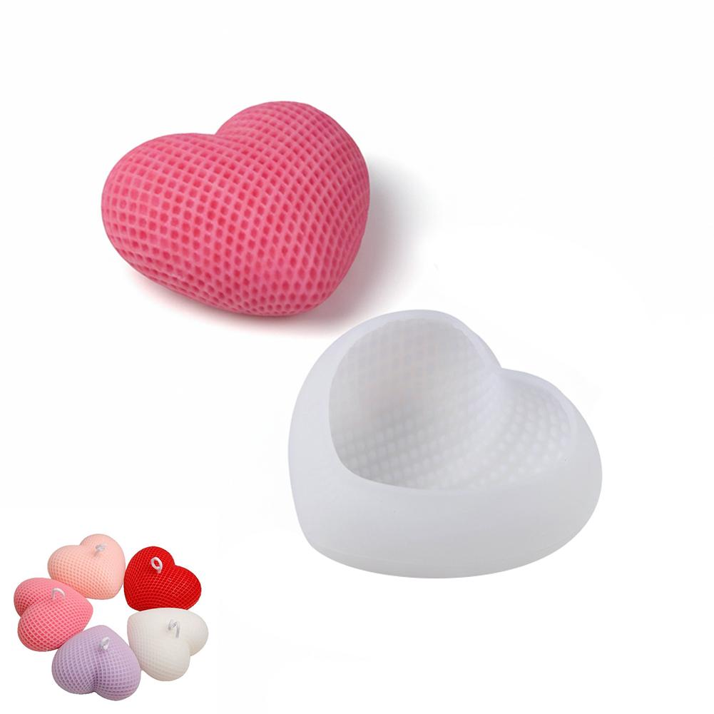 

Woven Heart Silicone Candle Mold DIY Grid Heart Love Shape Scented Candle Soap Making Supplies Mould Valentine s Day Craft Gift