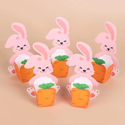 20/50 st Söta Kanin Morot Papper Kakor Godis Låda Presentförpackningar Påskfest Tillbehör Barn Födelsedag Babyshower Dekoration