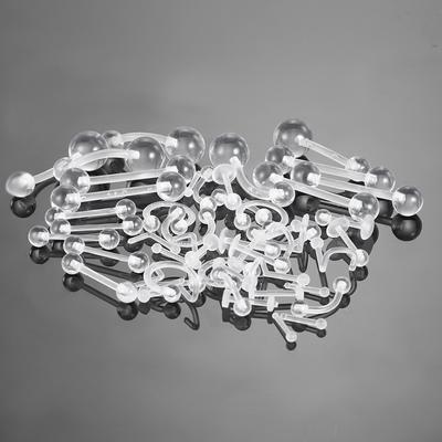 Akrylový průhledný piercing do pupku s činkou na jazyku, obočí, nose a piercingu