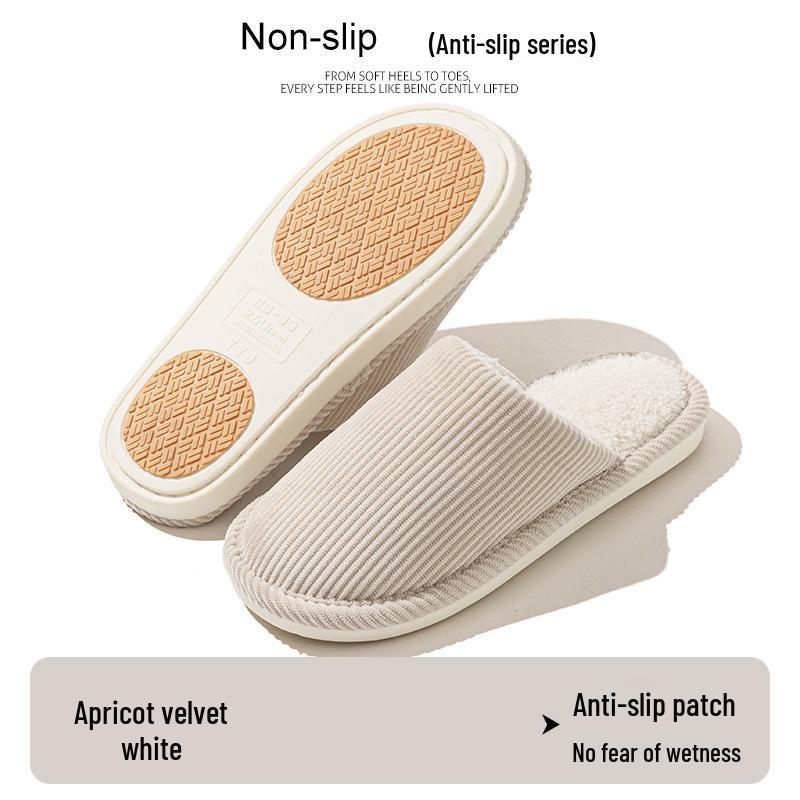 Women's & Men's Anti-slip Plush Slippers - Silent and Warm Cotton for Elderly, Autumn/Winter Indoor Use, 2025 Collection.