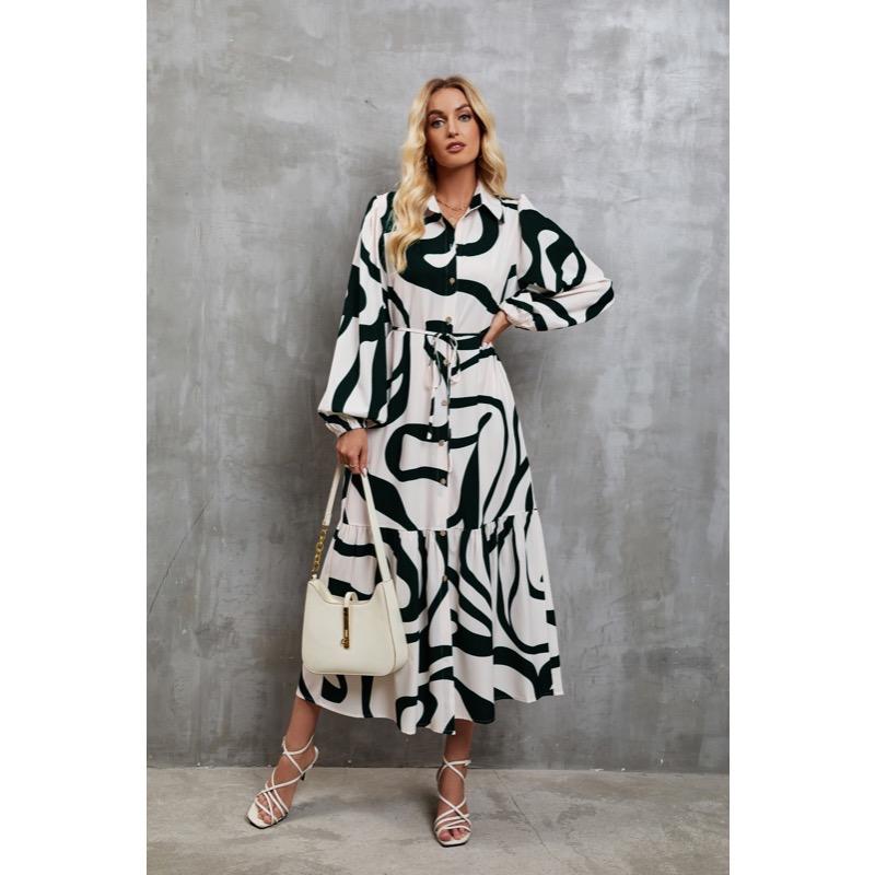 Printed Casual Shirt Dress for Women