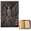 NOELAMOUR Antique Notebook A5 Phoenix Stylish Grimoire Diary Magic Notebook Retro Foreign Book Movie Cosplay Prop (Silver)