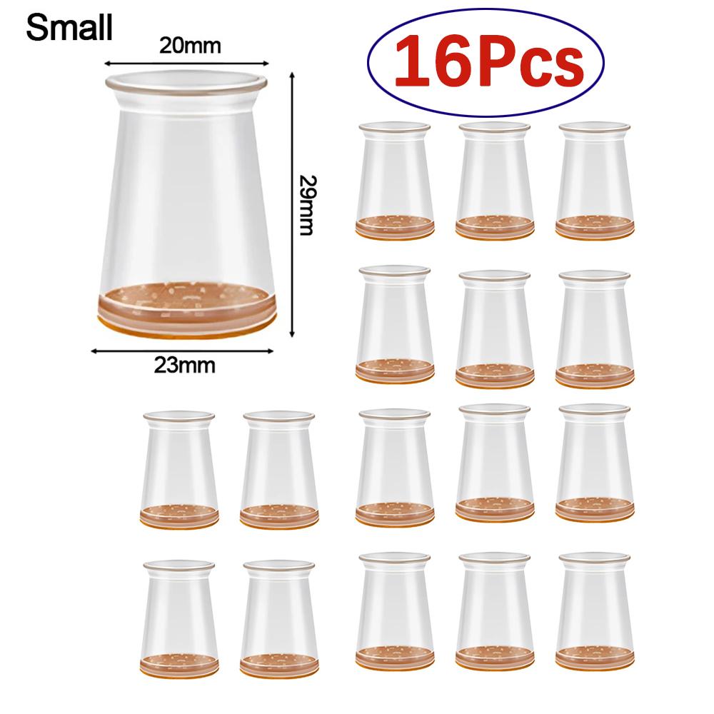 

24 шт. Защитные накладки на ножки стульев, накладки на пол, силиконовые, бесшумные, прозрачные, устойчивые к царапинам накладки на ножки мебели S