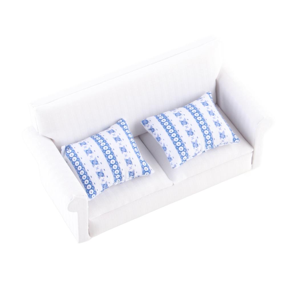 1/12 Кукольный Миниатюрный Диванный Набор Мебель Гостиная Аксессуары (2-местный диван с подушкой)