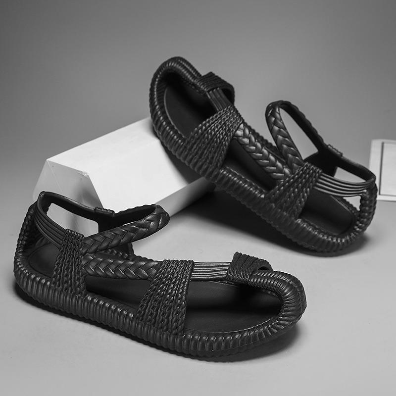 Sandals Men's Summer Woven Outdoor Sandals Retro Couple Shoes Wading Shoes Large Size Swimming Shoes