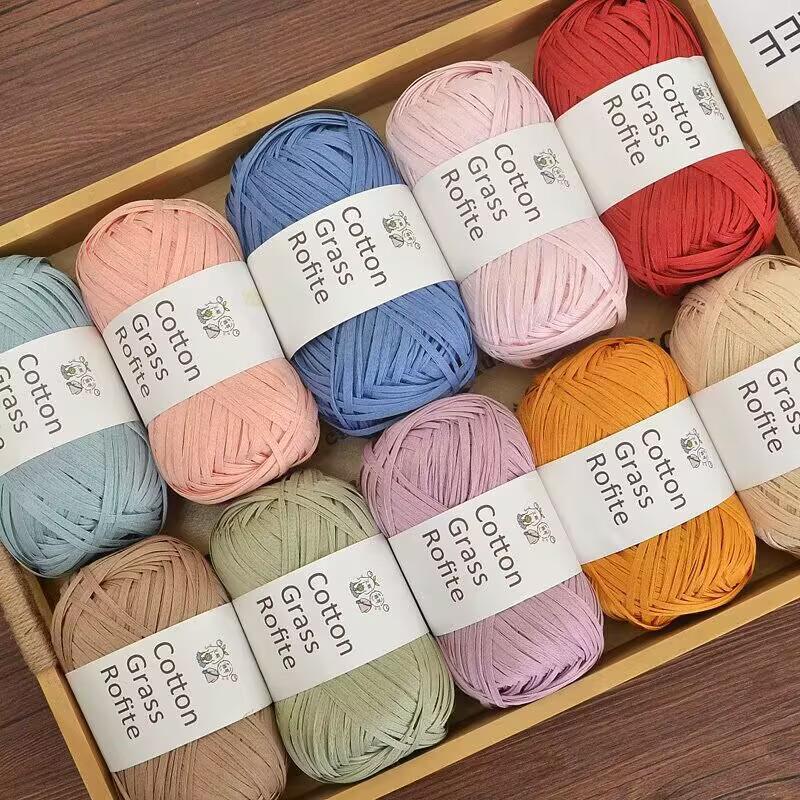 Handmade Cotton and Raffia DIY Yarn Pack for Weaving Bags & Hats