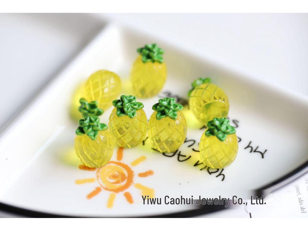 3D Transparent Fruit Resin Jewelry: Peach, Avocado & Strawberry Hair Tie Accessories for Kids