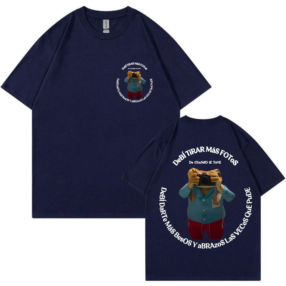 Bad Bunny Debi Tirar Mas Fotos DTMF Impression T-shirt Hommes Femmes Mode Hip Hop T-shirts Populaires Ample Coton Décontracté T-shirt