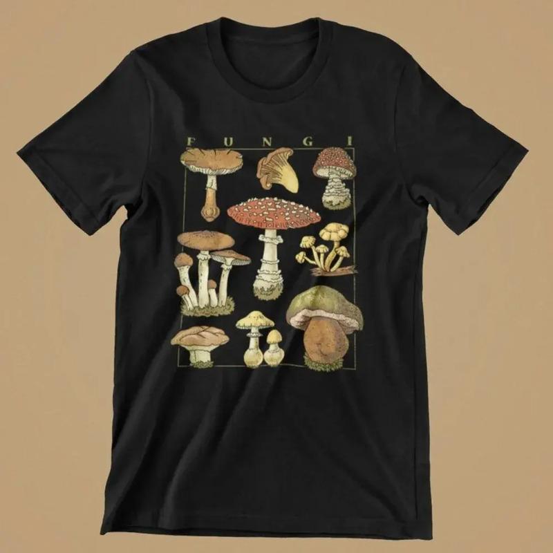 Camiseta Con Estampado De Hongos, Camisetas Plant Fungi Love S