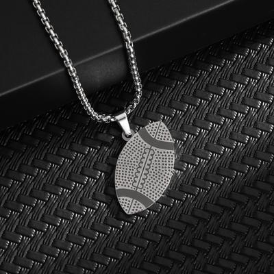 Simple Fashion Sports Style All-match Rugby Necklace Hip Hop Punk Style Titanium Steel Pendant Lovers Gift Holiday Gift