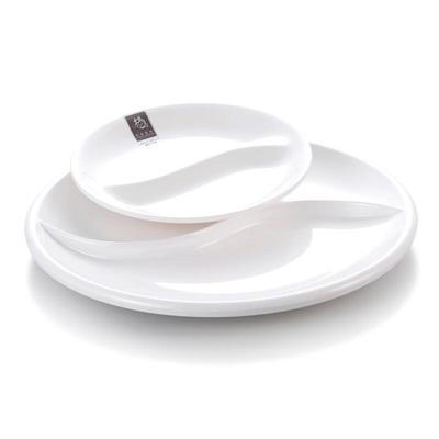 Yangge Melamine Two-Compartment Round Divided Plate