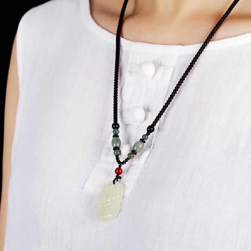 Jade Zodiac Necklace, Men's and Women's Versatile Long Sweater Chain Accessories, High-end Zodiac Signs, Antique Pendants, Hanging Accessories