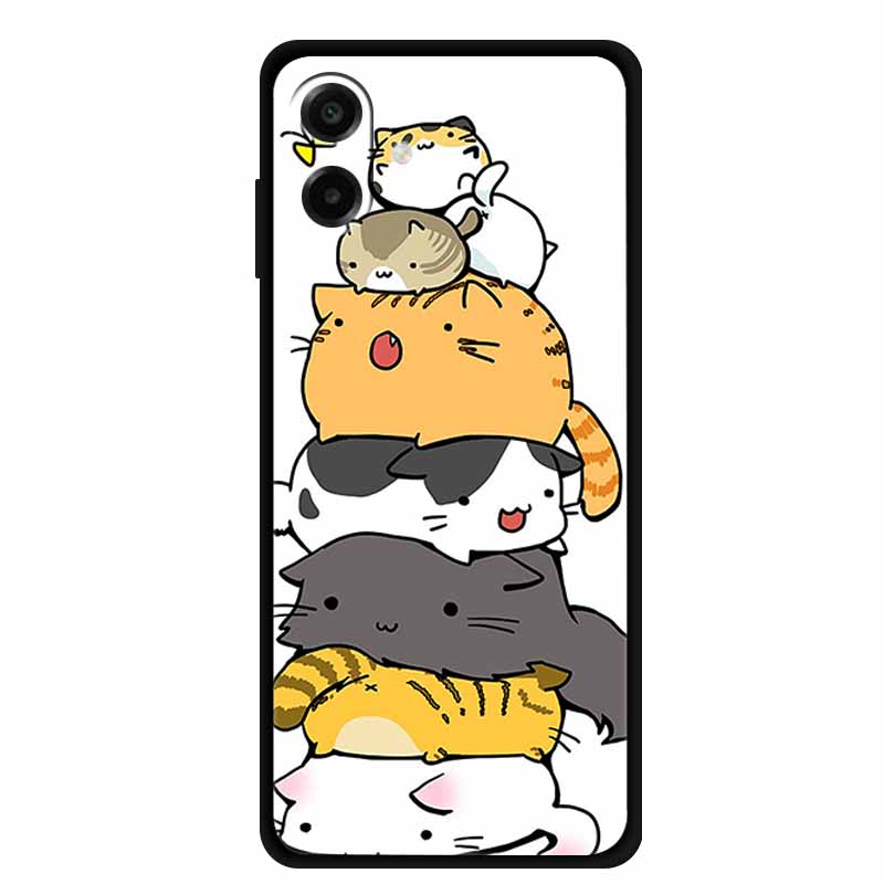 3D Silicone Case For Samsung Galaxy A07 4G Case Relief Emboss Flowers Black Soft Back Cover Coques For Samsung Galaxy A17 Cases