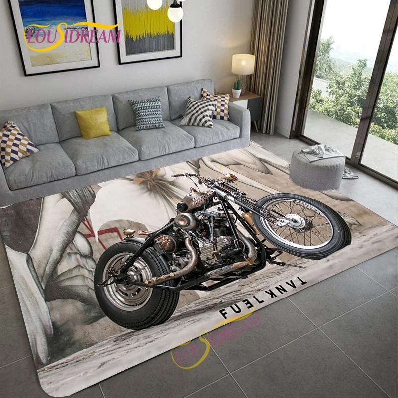 Tappeto retrò da moto, tappetino antiscivolo per grandi porte, zerbino da bagno per soggiorno, camera da letto, ingresso, decorazione per la casa