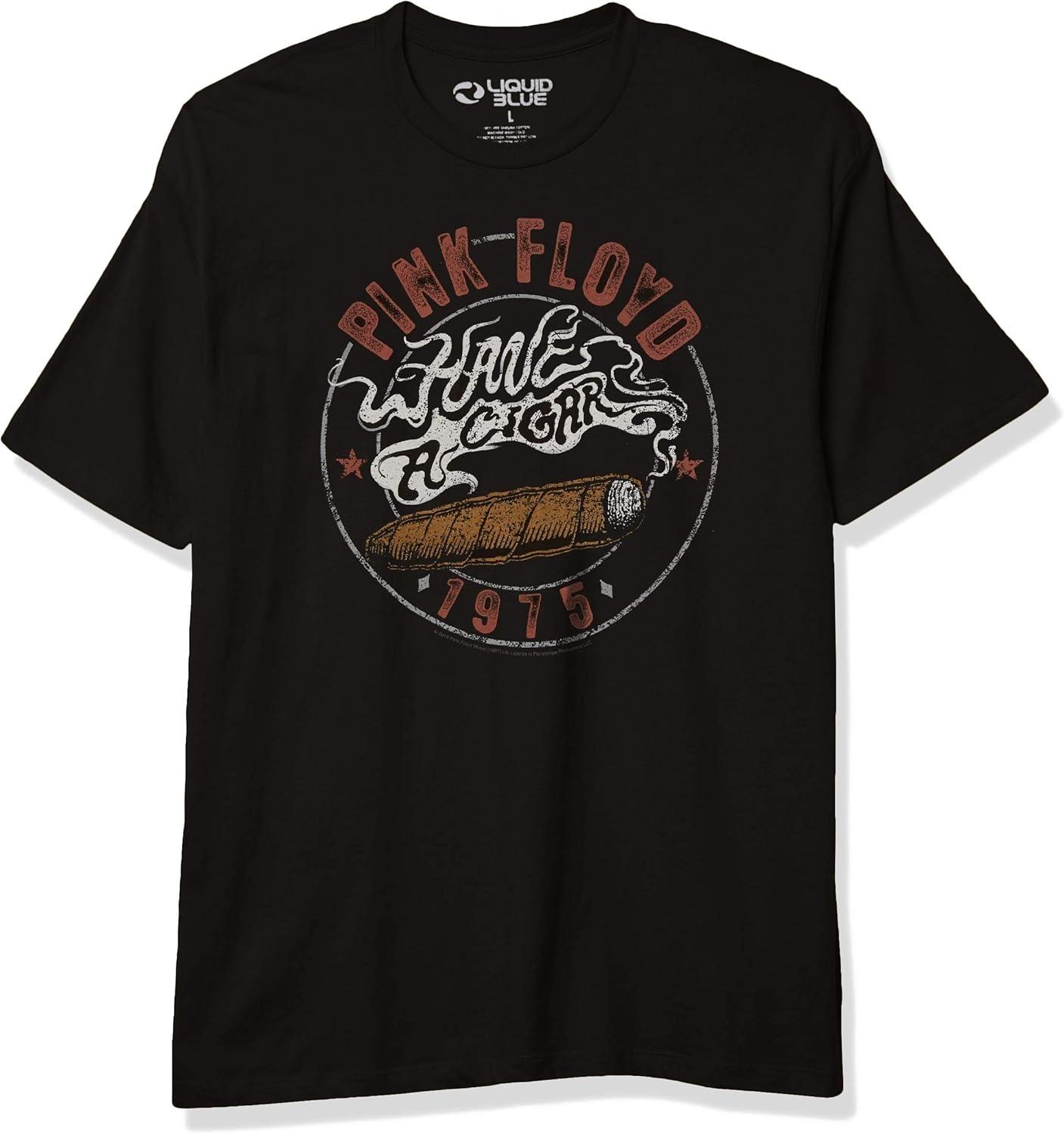 Liquid Blue Unisex-Adult Pink Floyd Gravy Train Have a Cigar 1975 T-ShirtT-Shirt XXXXXL чёрный