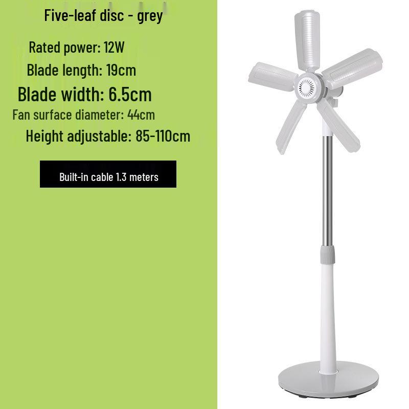 Quiet Mini Five-Blade Floor Fan for Home, Dorm, and Office