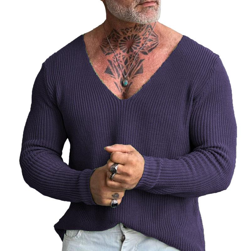 Men’s V-Neck Pullover Knit Sweater
