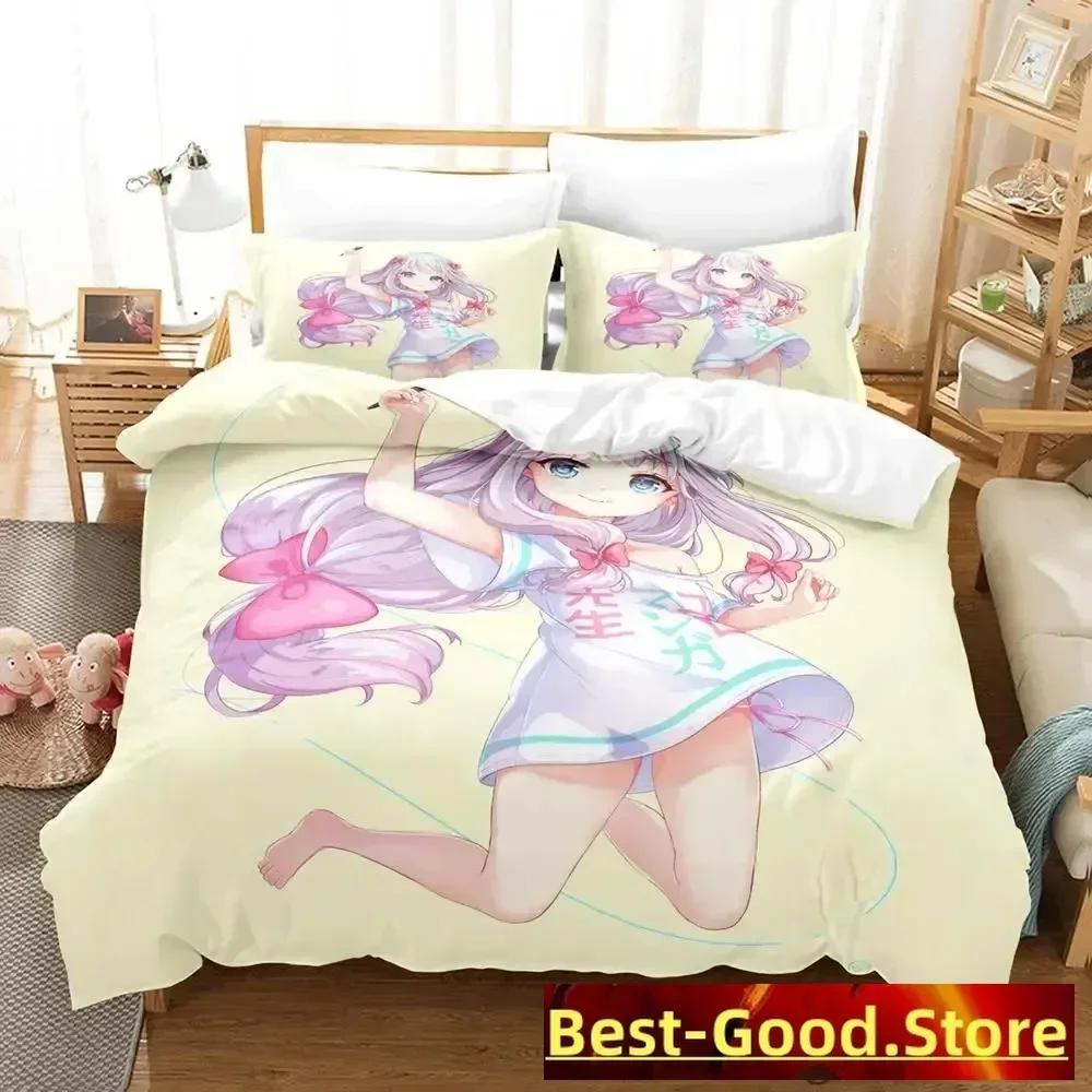 Sagiri Izumi Bedding Set Single Twin Full Queen King Size Bed Set Adult Kid Bedroom Duvetcover Sets Anime Parure De Lit Bed