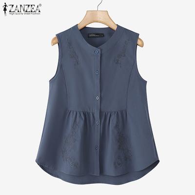 Damen Sommer-Tanktops mit lässiger Stickerei, ärmellos
