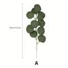 6Pcs Nordic Simulation Soft Rubber Feel Circular Eucalyptus Home Soft Decoration DIY Bouquet with Green Plants.