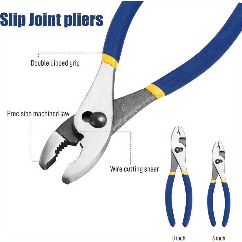 7pcs Pliers Set with Groove Joint, Long Nose, Slip Joint, Linesman, and Diagonal Pliers for DIY & Home Use (Blue)