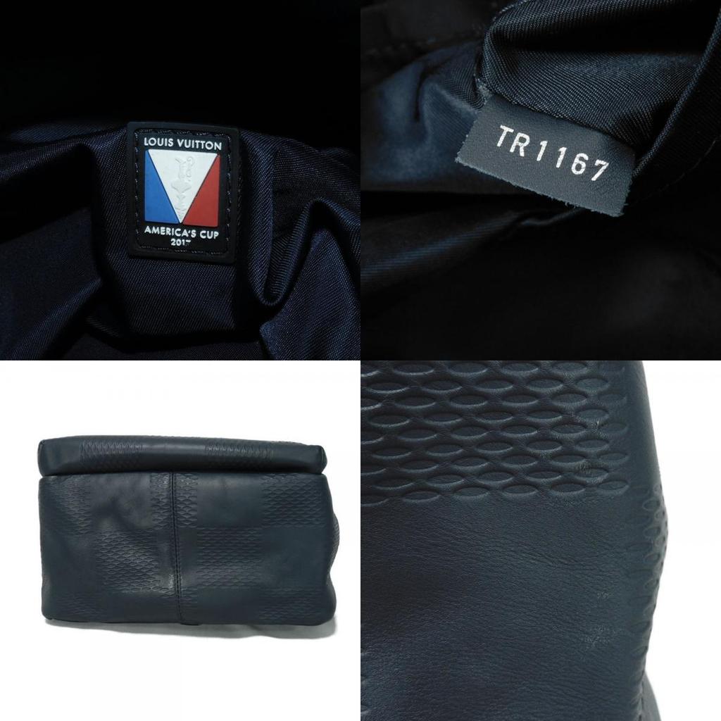 Used 12564 Apollo N44016 7927 America's Cup Navy Jaune Damier Infini Asphalt Blue Men's from Japan AUTHENTIC