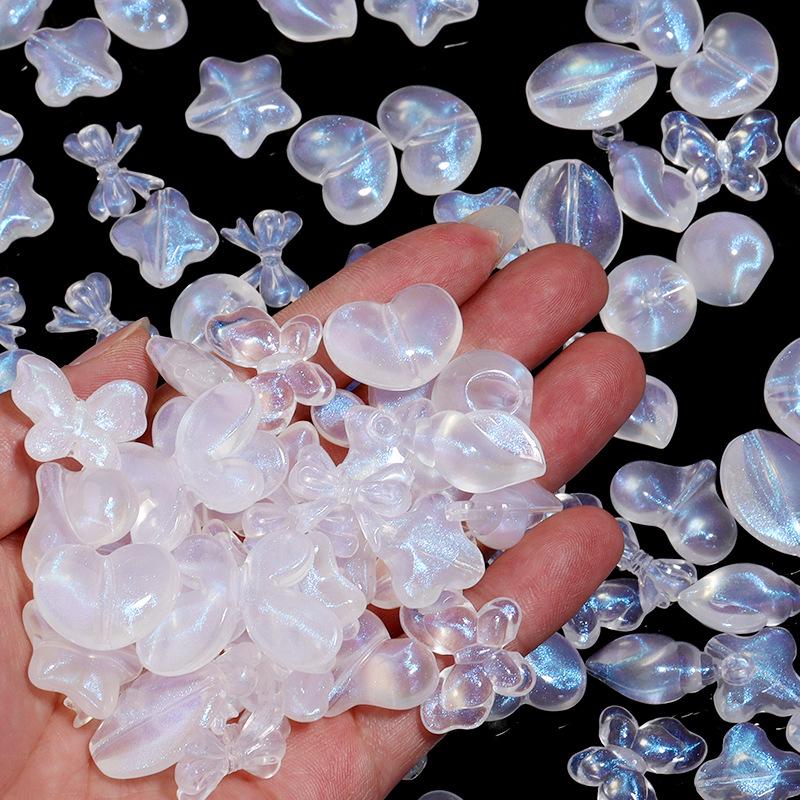 Laserbeschichtete Acryl-Herz- und Blumenperlen für DIY-Armbänder