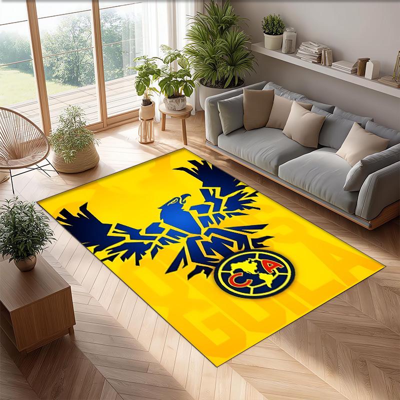 Club America Printed Crystal Velvet Area Rug, Soft Anti-Slip Water Absorbent Floor Mat for Living Room Bedroom