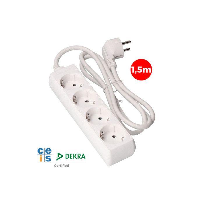 Multi-prise - EDM - 4 prises Schuko - 1,5m - 16A - 3500W